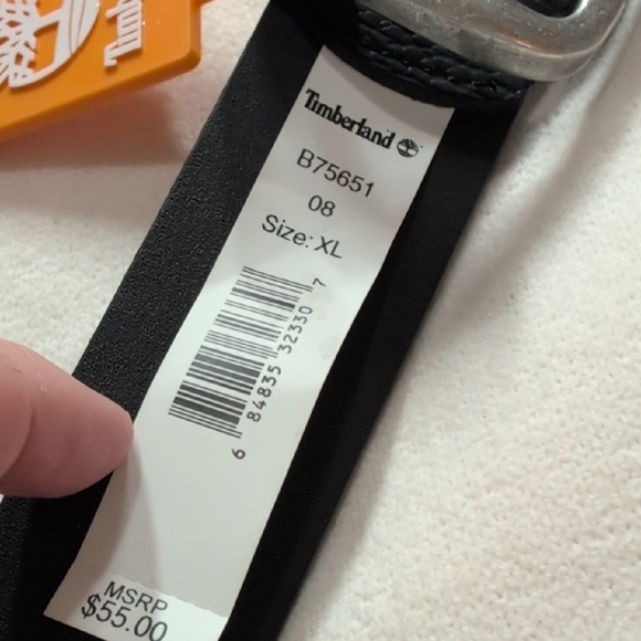 Timberland Men's Black Leather Belt Size XL 42/44 - Picture 4 of 6